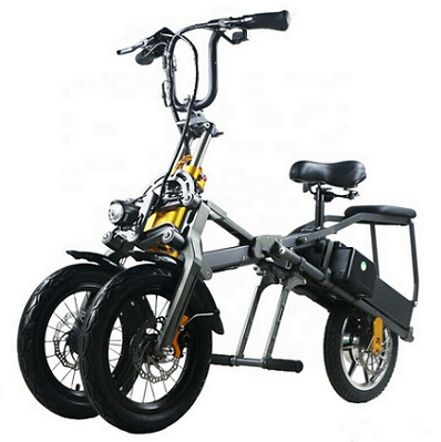 350w Two Seater Lightweight Folding 3 wheel Electric Trike Tricycle Scooter NEW