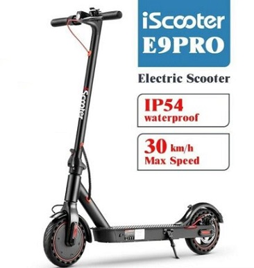 Iscooter E9 PRO Electric Smart Folding Kick Scooter Skateboard 350W LED Trottle