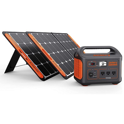 Jackery Solar Generator 1000, Explorer 1000 and 2X SolarSaga 100W with 3x110V/1000W AC Outlets, Solar Mobile Lithium Battery Pack for Outdoor RV/Van Camping, Emergency (Solar Generator 1000 200W)