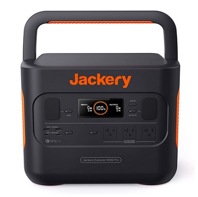 Jackery Explorer 2000 PRO Portable Power Station, 2160Wh in capacity with 3x120V/2200W AC Outlets, Solar Mobile Lithium Battery Pack for RV/Vanlife/Camping, Emergency