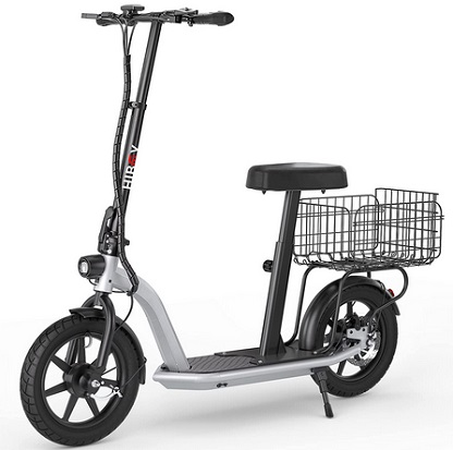 Hiboy ECOM 14 Eco Friendly Smart Electric Scooter, 14 Inch Pneumatic Tires, 450W Powerful Motor 10Ah Battery 22 MPH & 31 Miles, Commuter Electric Scooter for Adults with Detachable Basket and Seat