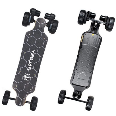 RALDEY AT-V3S All Terrain Electric Skateboard Off Road Longboard with Wireless Remote 29MPH Top Speed 3000W Dual Belt Motors Suitable for Adults,Teens and Fashionista