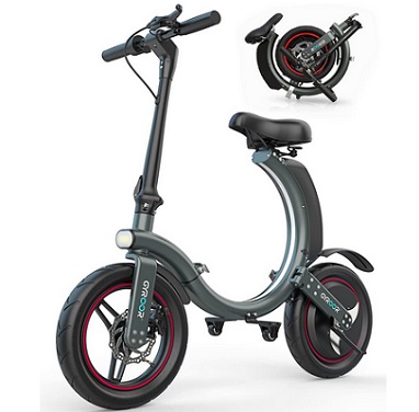 Gyroor C2 Pro Folding Electric Bike for Adults Teens, 450W eBike with 18.6MPH up to 25 Miles Adult Electric Bicycles 14in Tire, Disc and Electronic Brake Mini Bike