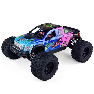 ZD Racing MX 07 1/7 2.4G 4WD 80km/h 8S Brushless RC Car Hobbwing Max6 Monster Big Foot Off-Road Truck Oil Filled Shocks Vehicle Models - Colorful ARTR HOBBYWING MAX6 160A ESC Version