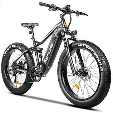 eAhora XC300 750W BAFANG Motor 4.0 Fat Tire Electric Bike Up to 30 Mph Electric Bike for Adults 48V 16Ah Battery, 26 inch Electric Mountain Bike with Colorful Display, Hydraulic Brakes & Full Suspension