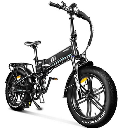 FREESKY F2550E Folding Electric Bike for Adult 750W Motor 48V 15Ah Samsung Cell Battery Ebike, Fat Tire Electric Bicycles, 25MPH 25-70Mile Electric Mountain Bike, Full Suspension Fork, UL Certified
