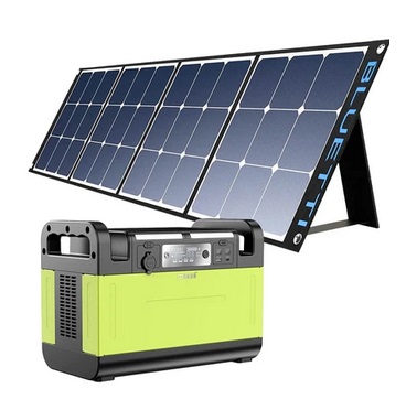 CTECHi GT1500 1500W Portable Power Station, 1 x BLUETTI SP120 120W Solar Panel, 1210Wh LiFePO4 Battery, Pure Sine Wave Solar Generator, 60W PD Fast Charging