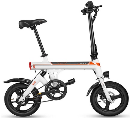 Jasion EB3 Electric Bike for Adults Teens 19MPH Folding Electric Bike with 350W Motor, 36V Lithium Battery, 3 Levels Pedal Assist, 14\