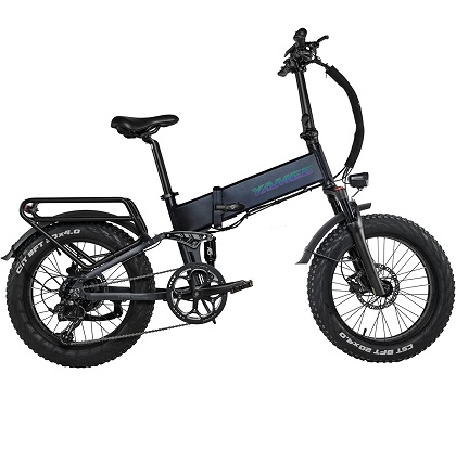 YAMEE 750S Electric Bike for Adults Folding Bike 48V 750W 14.5AH Lithium Battery 20inch 4.0 All Terrain Off-Road Fat Tire Electric Bike for Snow Bikes 8 Speed Shifter Ebike