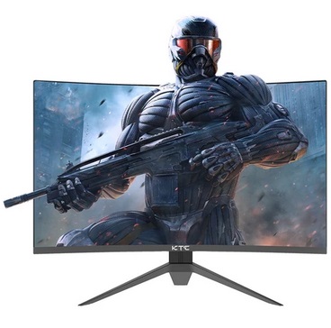 KTC H32S17 32 inch 1500R Curved Gaming Monitor 2560x1440 QHD 165Hz 16:9 ELED 99% sRGB HDR10 1ms MPRT Response Time Low-blue Compatible with FreeSync and G-SYNC USB HDMI2.0 2xDP1.2 Audio Out Flexible Adjustment with Sturdy Tripod VESA Mount Displayer