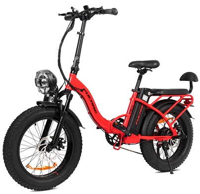 Fucare FW11 Folding Electric Bike 750W 48V 13Ah Color Display 4.0 Fat Tire Ebike for Adults - Red
