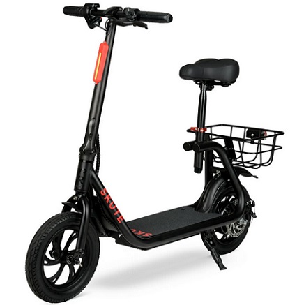Hyper Toys 36 Volt Skute Commute, 12 inch Seated Electric Scooter, Max Speed 15.5 mph, Max Distance 15 Miles