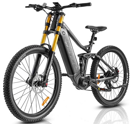 eAhora ACE 27Mph Electric Bike BAFANG 500W 27.5in Tire 48V 16Ah Battery Shimano 9-Speed Gears