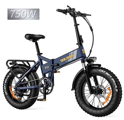 SEILOWAY Y5 Electric Bike for Adults 750W 45KM/H - 48V 14.5 LG Battery Folding Electric Bike with 5-Pedal Assist Speed Ebike, 20’’ x 4.0’’ Fat Tire Electric Bike for Men and Women Shimano 7-Speed