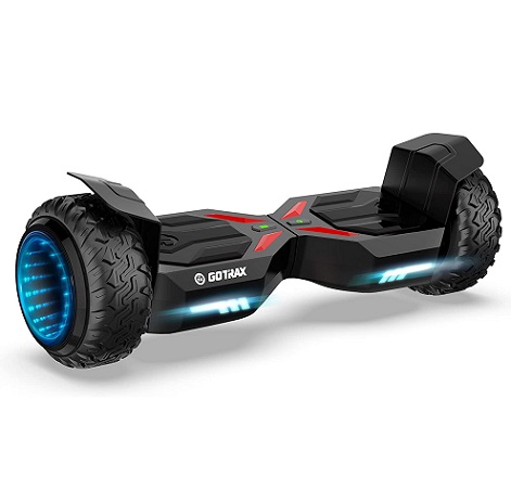 GOTRAX E5 Hoverboard with Music Speaker, LED 8.5 inch Off Road Wheels, UL2272 Certified, 36V 4Ah Lithium-Ion Battery Up to 12KM per Charge, Dual 250W Motor up to 12KM/H
