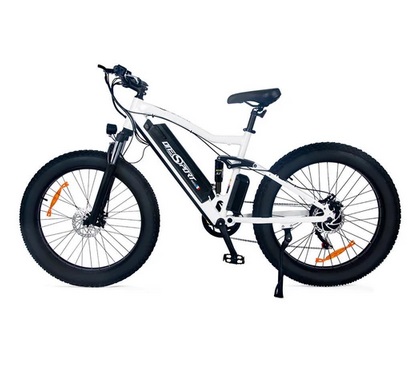 ONESPORT ONES1 Electric Bike 26*4.0 Inch Fat Tires 48V 500W Motor 10Ah Battery 25Km/h Max Speed Shimano 7 Speed - White