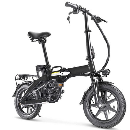 XPRIT Folding Electric Bike, Light Weight, LCD Display, Full Throttle/Pedal Assist (Black, 14 inch)
