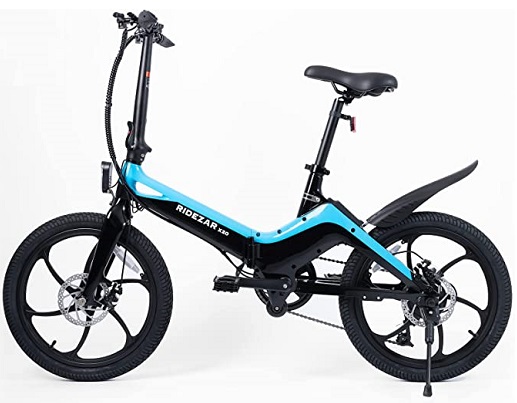 Ridezar Rapid X20 Folding Electric Bike,20in Tire 36V 7.8Ah Battery 6 Gear E-Bike