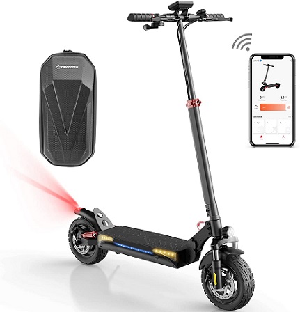 Circooter Mate Electric Scooter with Smart APP, 800W Motor, 28 Mph Top Speed, 20-25 Miles Range, 10 inches All Terrain Tires Off Road Electric Scooter for Adults UL Certified, 4 Absorbers Systems