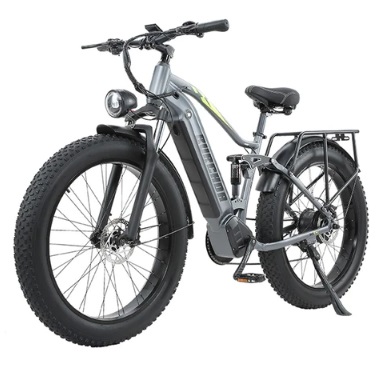 BURCHDA RX80 Electric Bike 26*4.0 Inch Fat Tire 1000W Motor 48V 18Ah Battery 45Km/h Max Speed Mid-mounted Shock Absorber Snow Mountain Bike