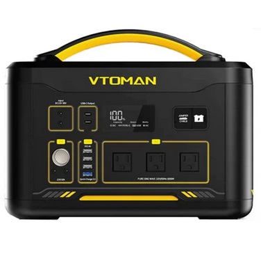 VTOMAN Jump 1000 Portable Power Station, 1408Wh LiFePO4 Battery Solar Generator, 1000W Pure Sine Wave AC Outlets, 2956Wh Capacity Expandable, 12 Ports, LED Light