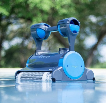 Dolphin Premier Robotic Pool Cleaner with Powerful Dual Scrubbing Brushes and Multiple Filter Options, Ideal for In-ground Swimming Pools up to 50 Feet.