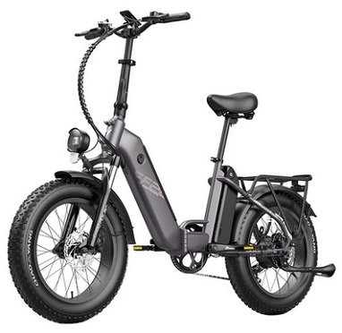 FAFREES FF20 Polar Electric Bike 48V 500W Motor 40Km/h Max Speed Dual 10.4Ah Batteries for 150KM Range 20*4.0 Inch CHAOYANG Fat Tire Double Disc Brakes Shimano 7-Speed Gear LCD Color Display - Grey