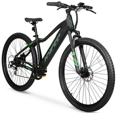 Hyper Bicycles Electric Bicycle Pedal Assist Mountain, 29 In. Wheels, Black