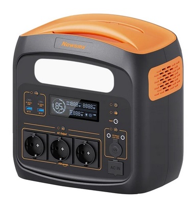 Newsmy N1200P Portable Power Station, 1280Wh LiFePO4 Battery Packs, 1200W AC Pure Sine Wave, 10 Outputs, LED Light, Fully Charged in about 1.5 Hours