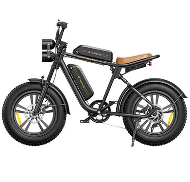 ENGWE M20 Electric Bike 20*4.0\'\' Fat Tires 750W Brushless Motor 45Km/h Max Speed 48V 13Ah Battery 75KM Range Double Disc Brake Shimano 7-Speed Gears Dual Shock Systems - Black