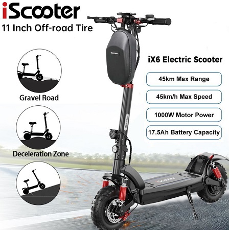 iScooter Folding Electric Scooter 11-Inch Off-Road 1000W 45KM/H Adult E-Scooter
