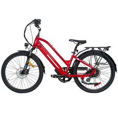 Gimnot D1 Small 500W Electric City Bike with up to 90km Battery Life - Red