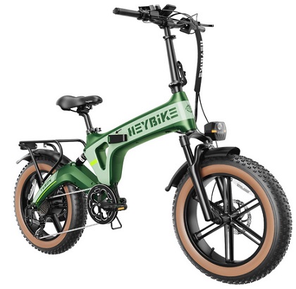 Heybike Tyson Folding Electric Bike for Adults, [Unibody Magnesium Alloy] 750W 28MPH 20\'\' Fat Tire Ebike with 48V 15Ah Removable Battery, 4A Fast Charger, Dual Suspension, Upgrade Hydraulic Brake