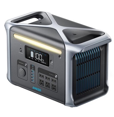 Anker PowerHouse 757 1500W Portable Power Station, 1229Wh LiFePO4 Battery Solar Generator, 13 Outlets, Recharge to 80% in 1 Hour, LED Light, for Home Use, Outdoor Camping, RVs