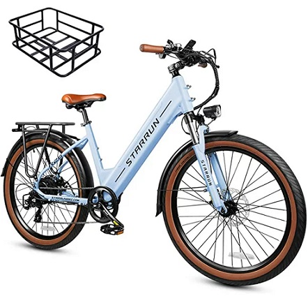 STARRUN R26 Electric Bike 500W Ebikes for Adults 25Mph 48V 12Ah Removable Lithium Battery 3.9\