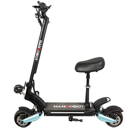 NANROBOT Lightning 2.0 1600W Electric Scooter With Seat 48V/18Ah Battery 30 MPH Max Speed 20-25 Miles Range