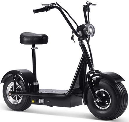 MotoTec FatBoy 48V 800W Electric Scooter 22mph Max Speed 5-15 Miles Range 250Lbs Max Load