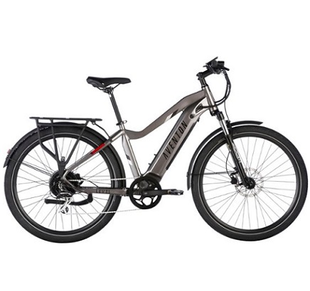 Aventon Level.2 Commuter Step-Over eBike w/ up to 60 miles Max Operating Range and 28 MPH Max Speed - Regular - Clay Grey