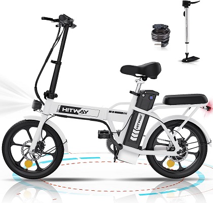 HITWAY BK5 Electric Bike Foldable City Bikes 36V 8.4Ah Battery, 250W Motor, Assist Range Up to 35-70Km E-Bike