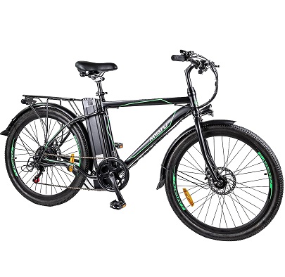 Myatu MYT-26 Ebike 250W Motor 26\'\' Electric Mountain Bike with 36V 12.5Ah Removable Battery Dual Disk Brake, Shimano 6 Speed, Electric Cycles for Men Woman