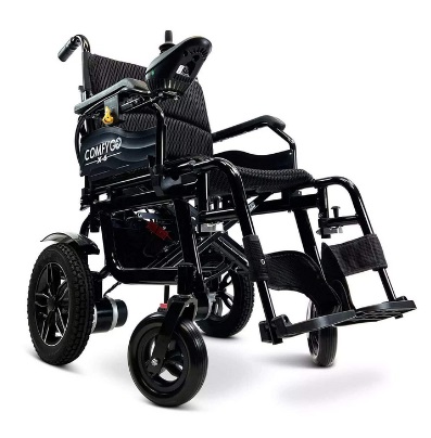 ComfyGo X6 24V/20Ah 250W Manual Folding Electric Wheelchair 17miles Range - Black