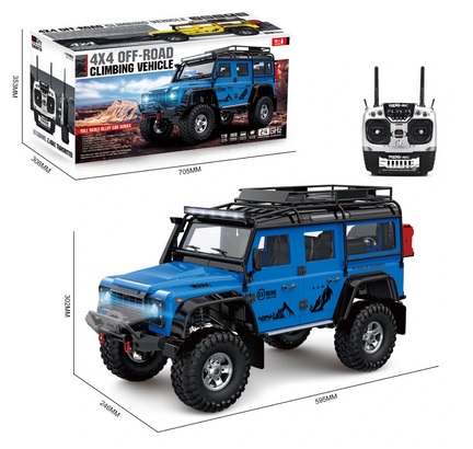 HG P411 1/10 2.4G 4WD 16CH TX4 RC Car Rock Crawler Off-Road Truck without Battery Charger Vehicles Models - Upgraded Blue