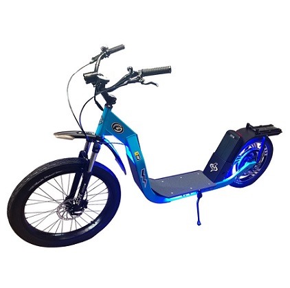 Glide Cruisers Raptor 48V/18Ah 1000W Fat tire Electric Scooter 24mph Top Speed 22-24 miles Range - Mystic Blue