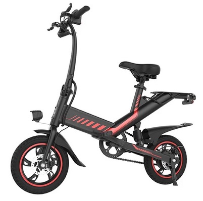 Y1S Electric Bike 12 inch Tire 250W Brushless Motor, 25km/h Max Speed, 36V 10.4Ah Lithium Battery 45km Range 120kg Max Load Dual Disc Brakes - Black