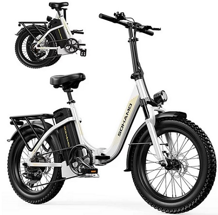 SOAHMO S3 48V 15AH Electric Bike for Adults 750W Folding Ebike, Adults Electric Motorcycle, 20\