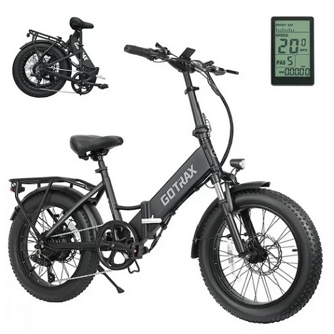 Gotrax F2 Folding Electric Bike 500W 48V 10.4Ah Battery 20mph Max Speed 20\