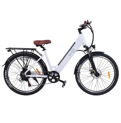 Bezior M3 Electric Bike 48V 500W Motor 32km/h Max Speed 10.4Ah Battery 60km Max Range 26*2.1\'\' CST Tires Shimano 7 Speed Gear - White