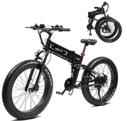 PEXMOR Electric Bike for Adults, 750W Folding Ebike Electric Bicycle for Adults 48V 12AH Removable Battery, 26\