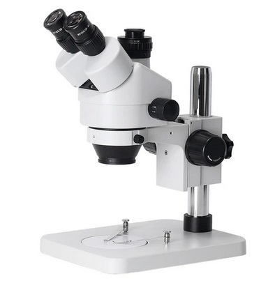 HAYEAR Trinocular Stereo Microscope Digital Industry Microscope, 7-45X Lens, 144 LED Light - White