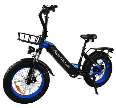 BAOLUJIE DP2003 48V 12AH 500W 20*4.0inch Electric Bicycle 30-40KM Max Mileage 120KG Payload Electric Bike - Black+Blue
